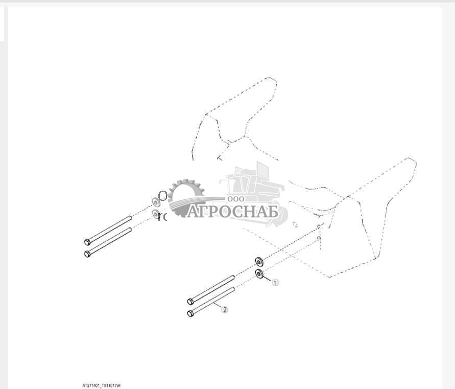 Болты противовеса 340 кг (750 фунтов) 
